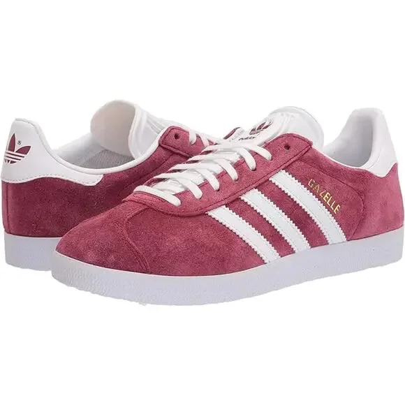 NWT adidas Originals Gazelle Men's Shoes Burgundy/White/Gold Size 7